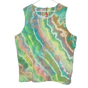 Nike Tie Dye Tank Top Shirt Mens Size XL Upcycled Handmade Multi Colorful Tshirt